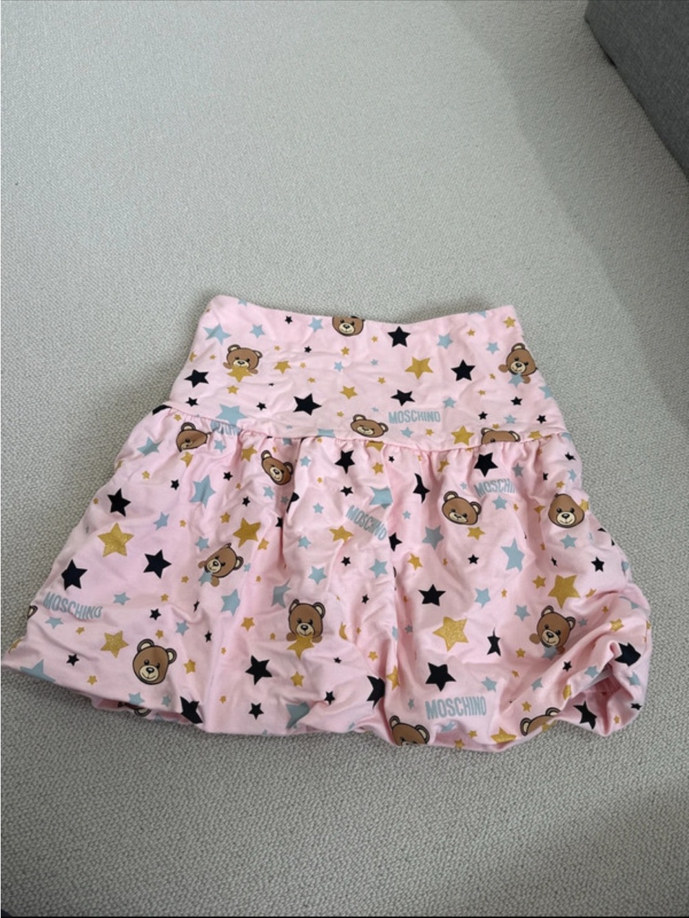 Moschino Pink Teddy & Star Print Skirt